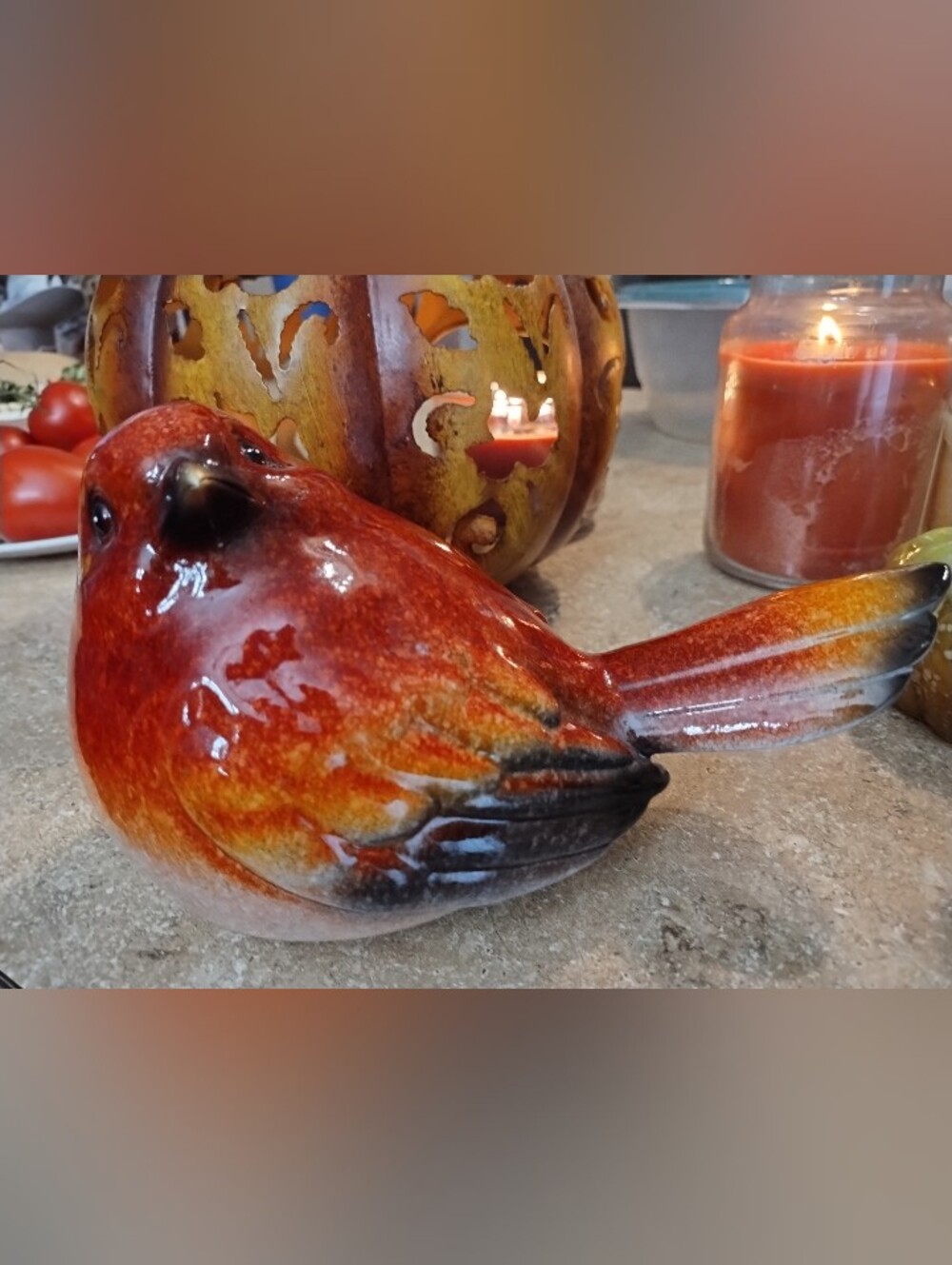 Cute Red Bird Figurine